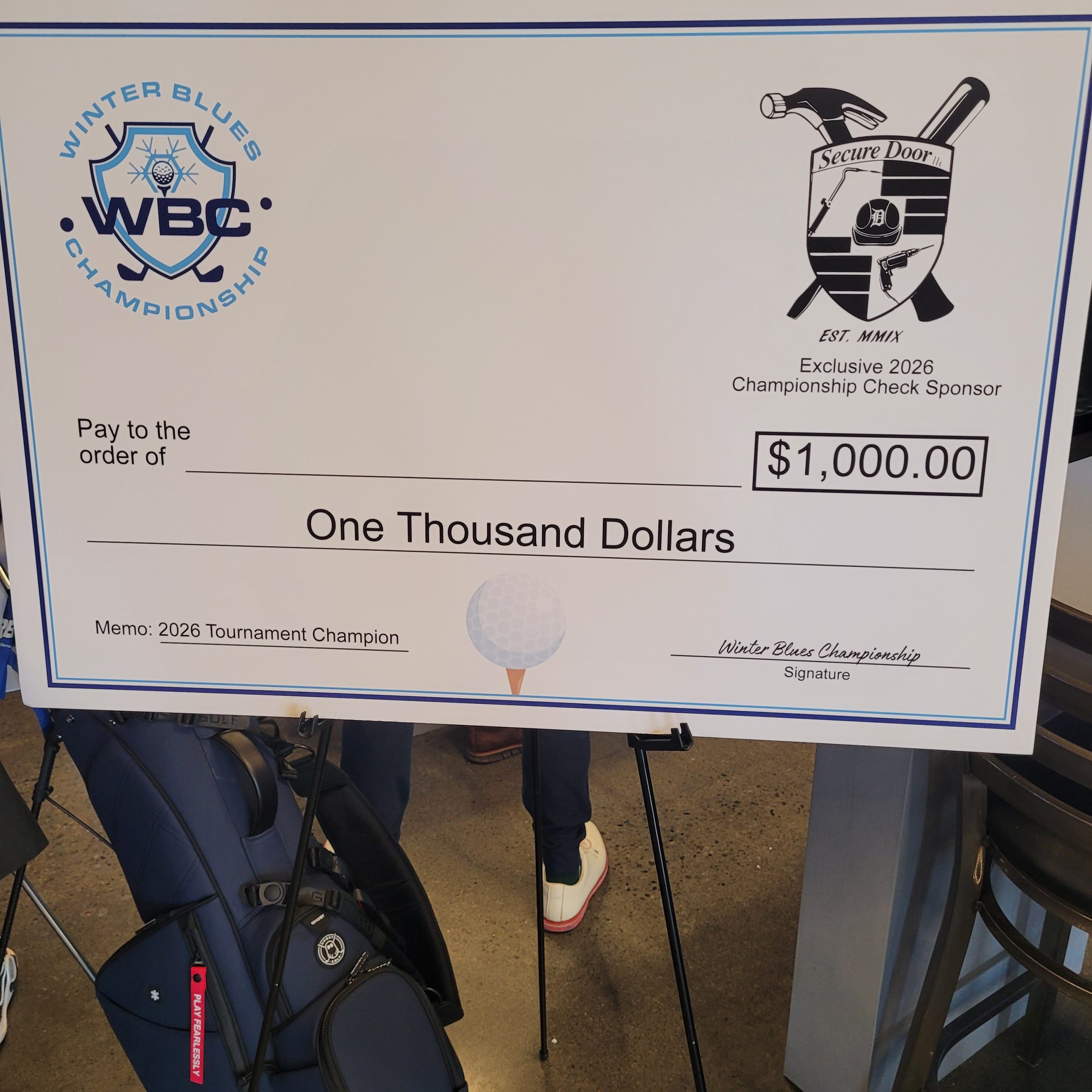 2026 Winter Blues Championship Winners Check